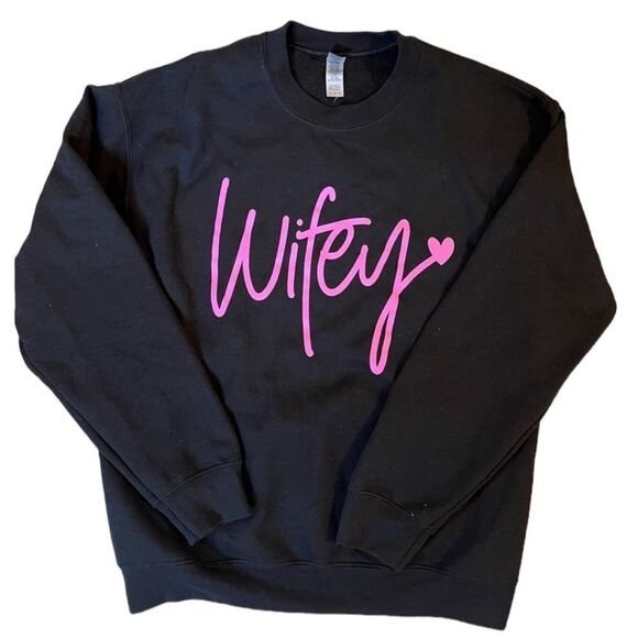 Women’s Wifey Custom Made Crewneck Sweater - Picture 1 of 4